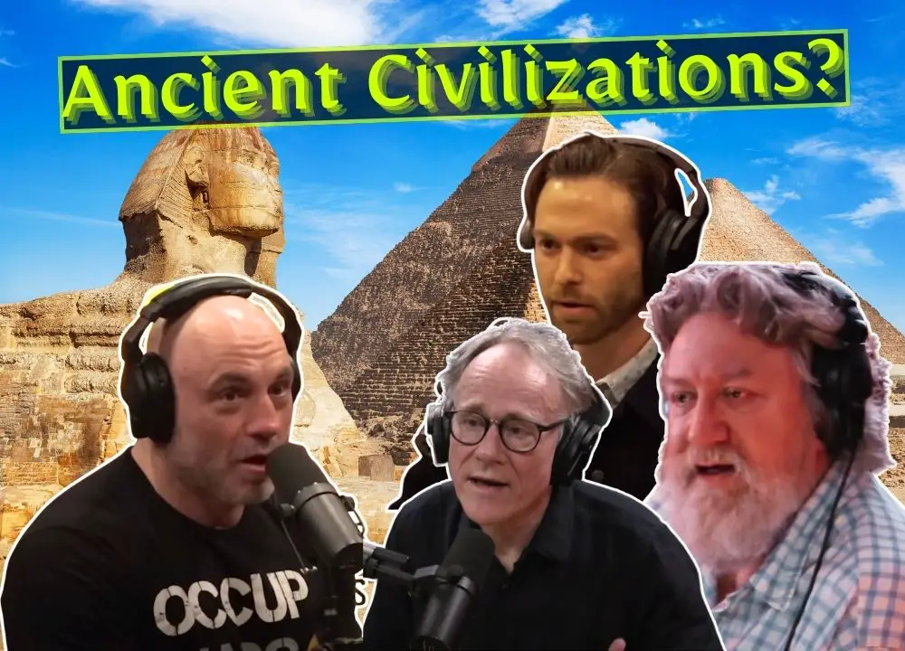 Joe Rogan Podcasts for ancient Egypt and civilizations, with Joe Rogan, Randall Carlson, Jimmy Corsetti, and Graham Hancock