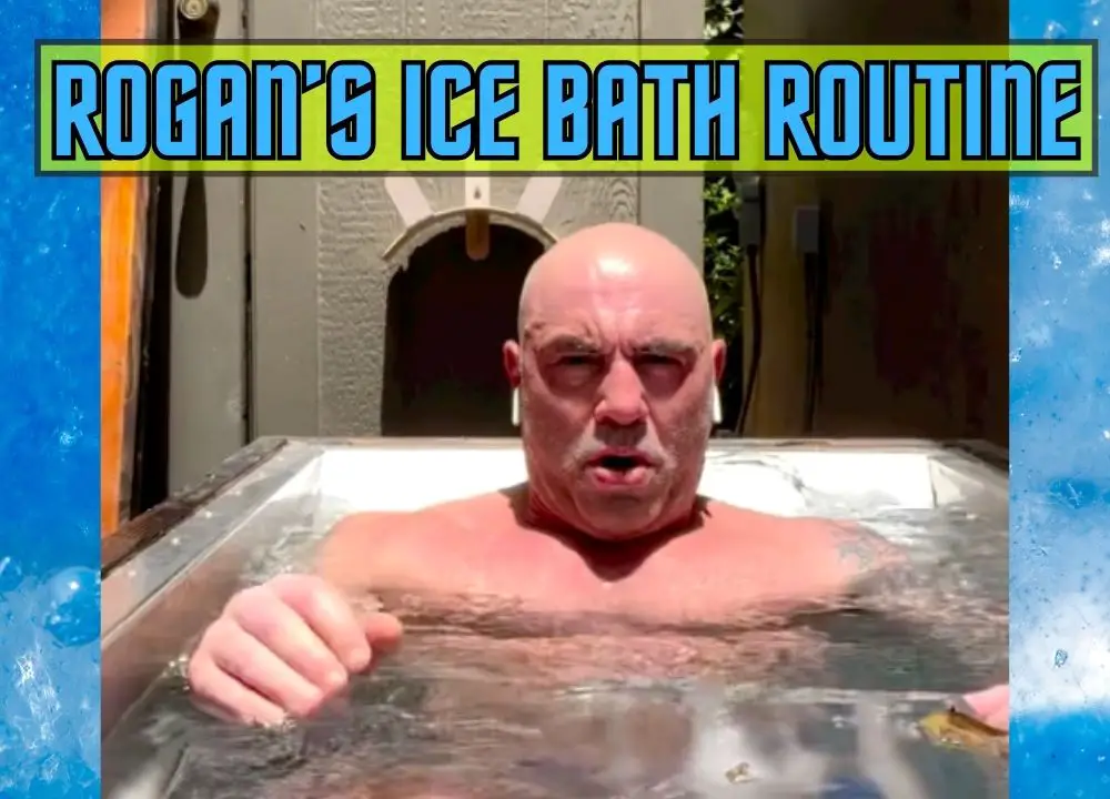 Joe Rogan sitting in his Morozko Forge ice bath at home in Austin, Texas.